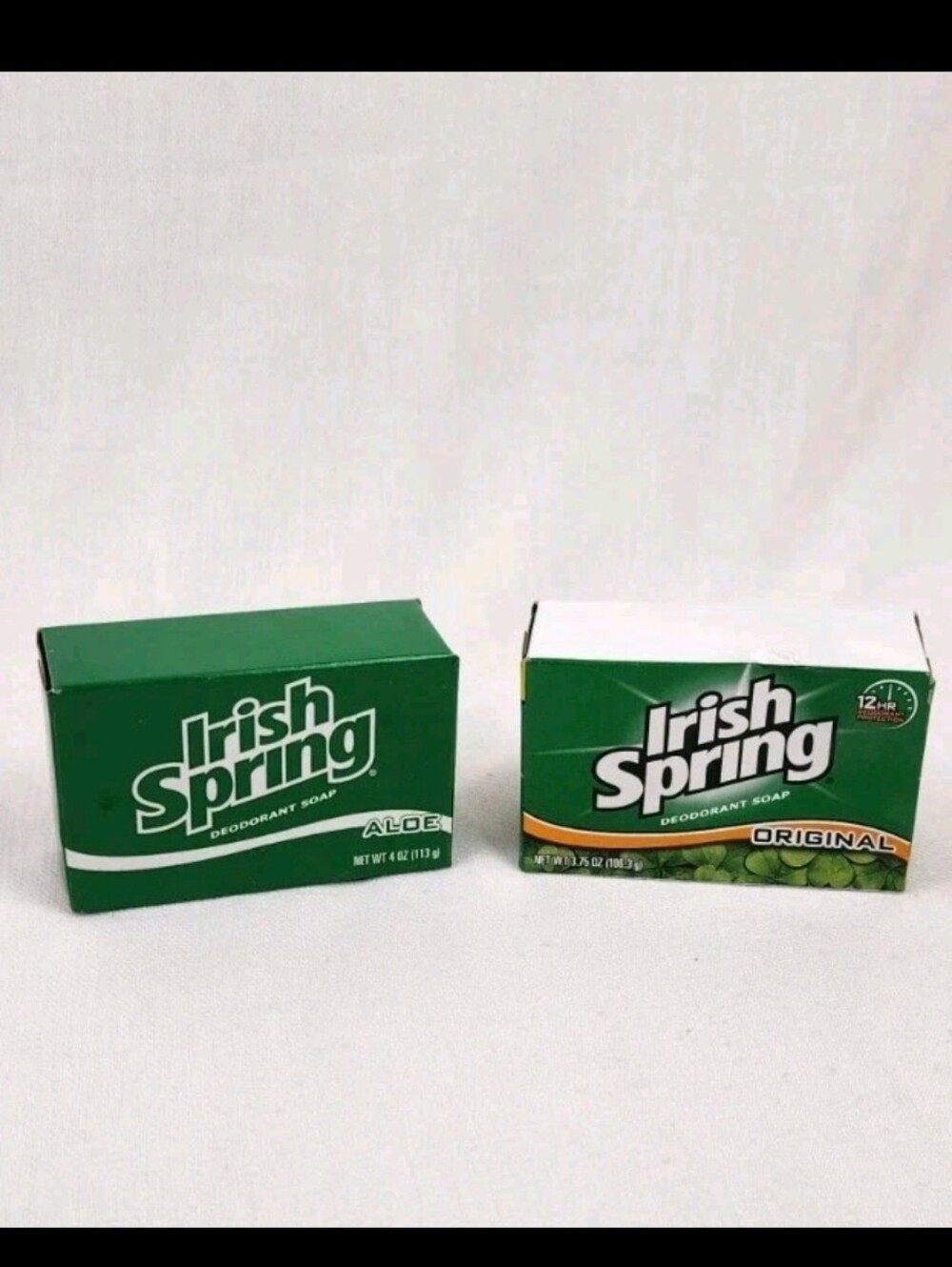 Discontinued Formula Lot of 2 Irish Spring ALOE Soap 4oz & Original Scent 3.75oz